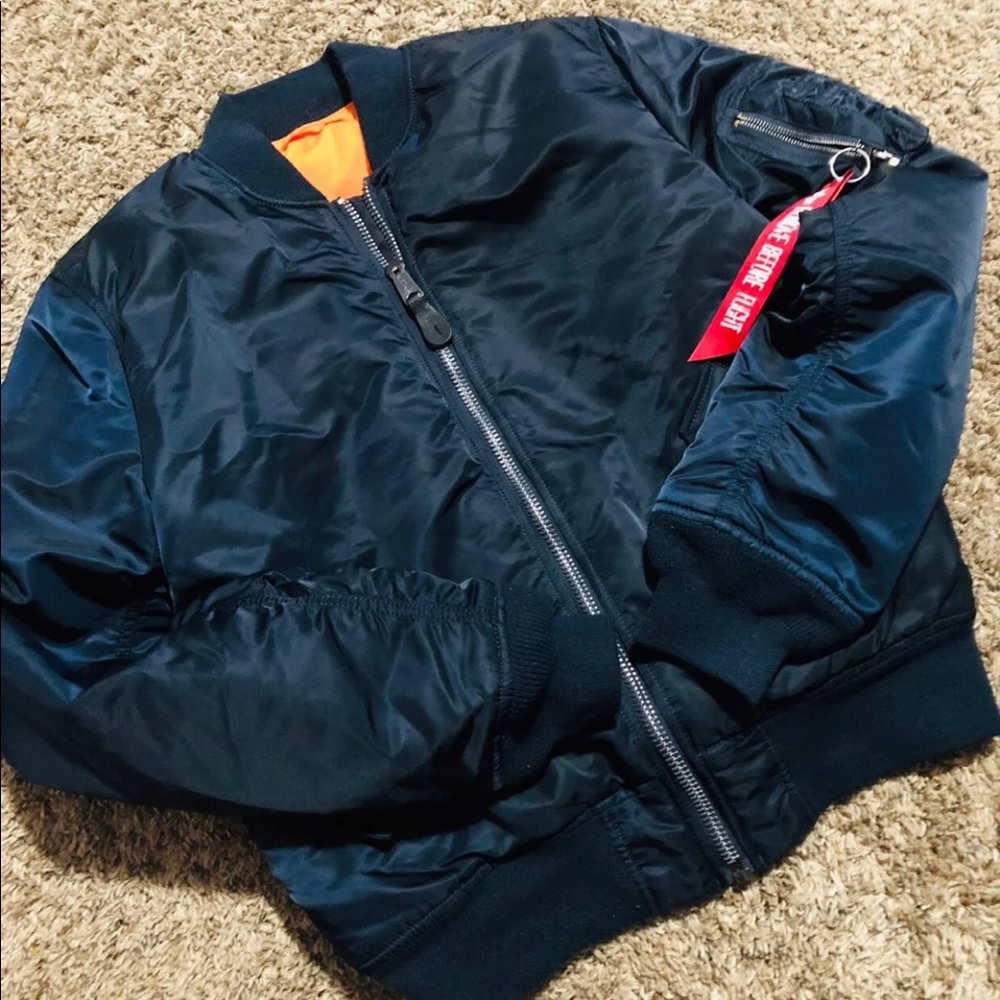 NAVY Alpha Industries Bomber Jacket Large